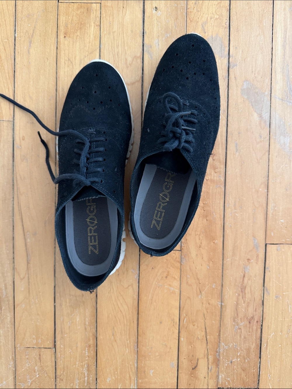 Cole Haan Black Suede Women's Zerogrand Lace-Up Sneakers